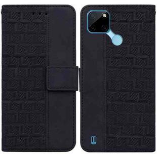 For OPPO Realme C21Y Geometric Embossed Leather Phone Case(Black)