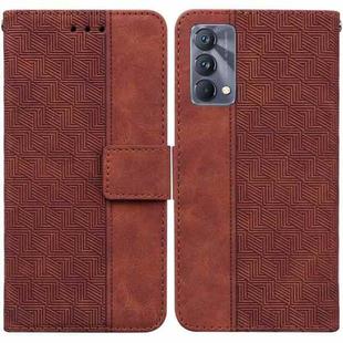 For OPPO Realme GT Master / Q3 Pro 5G Geometric Embossed Leather Phone Case(Brown)