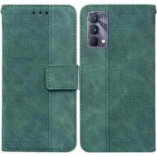 For OPPO Realme GT Master / Q3 Pro 5G Geometric Embossed Leather Phone Case(Green)