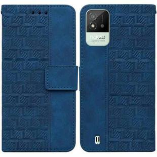For OPPO Realme Narzo 50i Geometric Embossed Leather Phone Case(Blue)