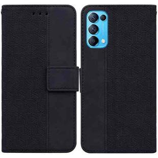 For OPPO Reno5 5G / 4G / Find X3 Lite Geometric Embossed Leather Phone Case(Black)