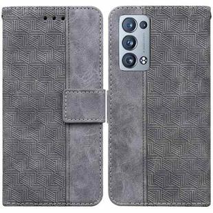 For OPPO Reno6 Pro+ 5G Geometric Embossed Leather Phone Case(Grey)