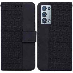 For OPPO Reno6 Pro+ 5G Geometric Embossed Leather Phone Case(Black)