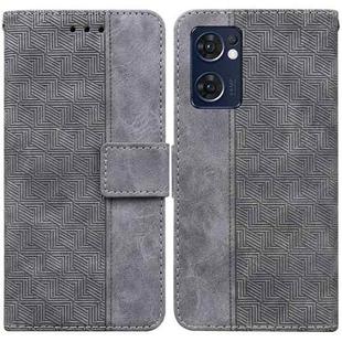 For OPPO Reno7 5G / Find X5 Lite Geometric Embossed Leather Phone Case(Grey)