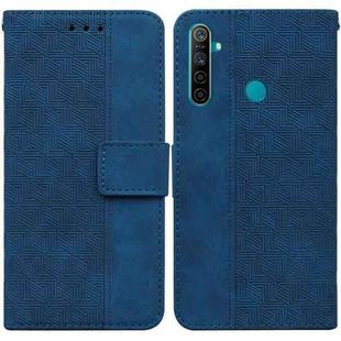 For OPPO Realme 5 / 5s / 6i Geometric Embossed Leather Phone Case(Blue)