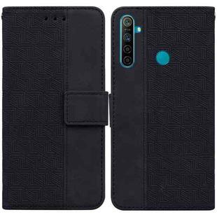 For OPPO Realme 5 / 5s / 6i Geometric Embossed Leather Phone Case(Black)