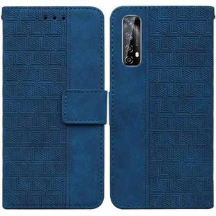 For OPPO Realme 7 / Narzo 20 Pro Geometric Embossed Leather Phone Case(Blue)