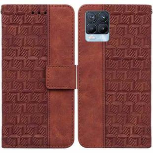 For OPPO Realme 8 / 8 Pro Geometric Embossed Leather Phone Case(Brown)