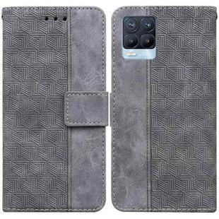 For OPPO Realme 8 / 8 Pro Geometric Embossed Leather Phone Case(Grey)