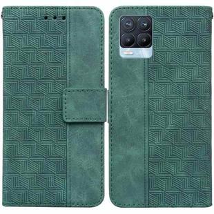 For OPPO Realme 8 / 8 Pro Geometric Embossed Leather Phone Case(Green)