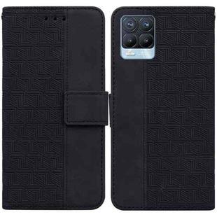 For OPPO Realme 8 / 8 Pro Geometric Embossed Leather Phone Case(Black)