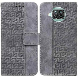 For Xiaomi Mi 10T Lite 5G Geometric Embossed Leather Phone Case(Grey)