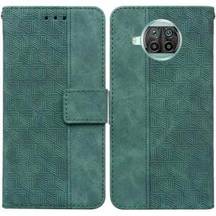 For Xiaomi Mi 10T Lite 5G Geometric Embossed Leather Phone Case(Green)