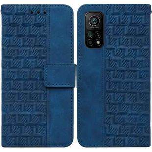 For Xiaomi Mi 10T Pro 5G / 10T 5G Geometric Embossed Leather Phone Case(Blue)
