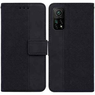 For Xiaomi Mi 10T Pro 5G / 10T 5G Geometric Embossed Leather Phone Case(Black)