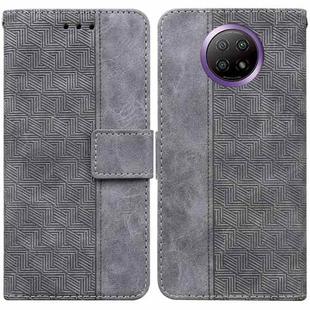 For Xiaomi Redmi Note 9T / Note 9 5G Geometric Embossed Leather Phone Case(Grey)