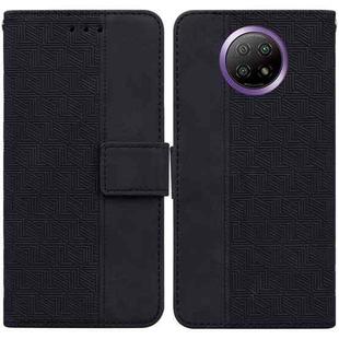 For Xiaomi Redmi Note 9T / Note 9 5G Geometric Embossed Leather Phone Case(Black)