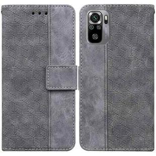 For Xiaomi Redmi Note 10 4G / Note 10S Geometric Embossed Leather Phone Case(Grey)