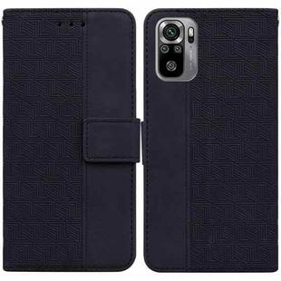 For Xiaomi Redmi Note 10 4G / Note 10S Geometric Embossed Leather Phone Case(Black)