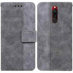 For Xiaomi Redmi 8 / 8A Geometric Embossed Leather Phone Case(Grey)