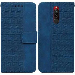 For Xiaomi Redmi 8 / 8A Geometric Embossed Leather Phone Case(Blue)