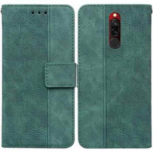 For Xiaomi Redmi 8 / 8A Geometric Embossed Leather Phone Case(Green)