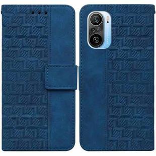 For Xiaomi Redmi K40 / K40 Pro / Mi 11i  Geometric Embossed Leather Phone Case(Blue)