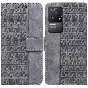 For Xiaomi Redmi K50 / K50 Pro Geometric Embossed Leather Phone Case(Grey)