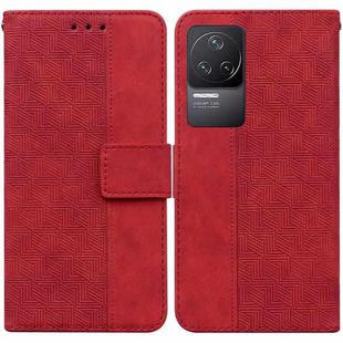 For Xiaomi Redmi K50 / K50 Pro Geometric Embossed Leather Phone Case(Red)