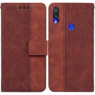 For Xiaomi Redmi Note 7S / Note 7 Geometric Embossed Leather Phone Case(Brown)