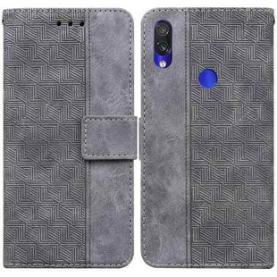 For Xiaomi Redmi Note 7S / Note 7 Geometric Embossed Leather Phone Case(Grey)