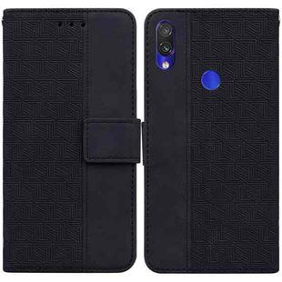 For Xiaomi Redmi Note 7S / Note 7 Geometric Embossed Leather Phone Case(Black)