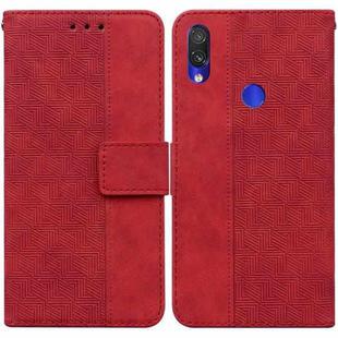 For Xiaomi Redmi Note 7S / Note 7 Geometric Embossed Leather Phone Case(Red)