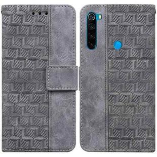For Xiaomi Redmi Note 8 Geometric Embossed Leather Phone Case(Grey)