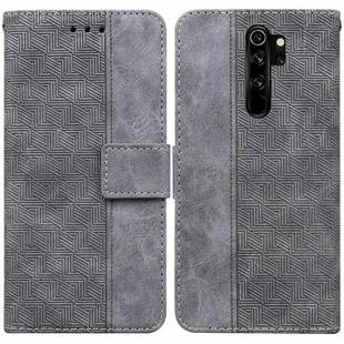 For Xiaomi Redmi Note 8 Pro Geometric Embossed Leather Phone Case(Grey)