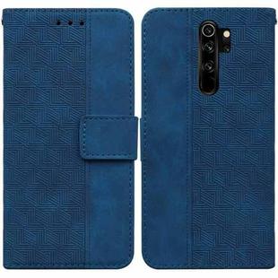 For Xiaomi Redmi Note 8 Pro Geometric Embossed Leather Phone Case(Blue)