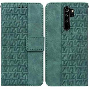 For Xiaomi Redmi Note 8 Pro Geometric Embossed Leather Phone Case(Green)