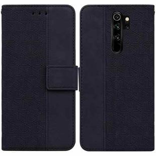 For Xiaomi Redmi Note 8 Pro Geometric Embossed Leather Phone Case(Black)