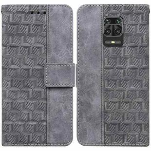 For Xiaomi Redmi Note 9 Pro / Note 9S Geometric Embossed Leather Phone Case(Grey)