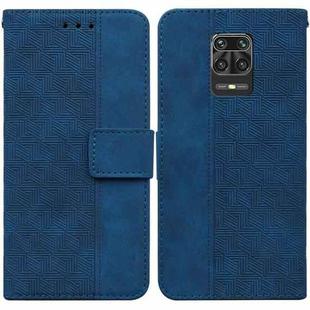 For Xiaomi Redmi Note 9 Pro / Note 9S Geometric Embossed Leather Phone Case(Blue)