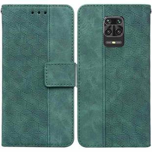 For Xiaomi Redmi Note 9 Pro / Note 9S Geometric Embossed Leather Phone Case(Green)