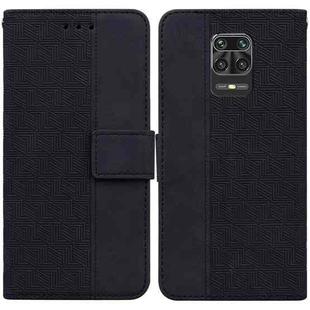 For Xiaomi Redmi Note 9 Pro / Note 9S Geometric Embossed Leather Phone Case(Black)