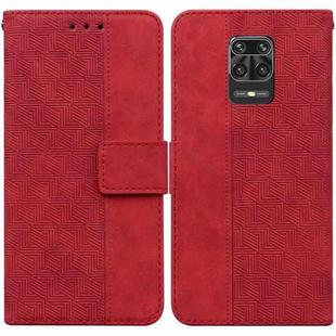 For Xiaomi Redmi Note 9 Pro / Note 9S Geometric Embossed Leather Phone Case(Red)