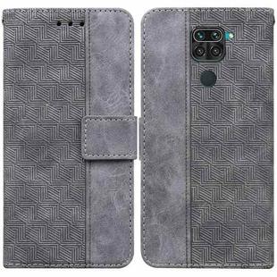 For Xiaomi Redmi Note 9 / 10X 4G Geometric Embossed Leather Phone Case(Grey)