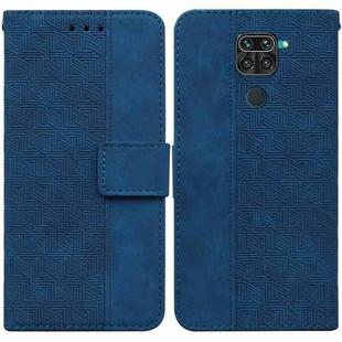 For Xiaomi Redmi Note 9 / 10X 4G Geometric Embossed Leather Phone Case(Blue)