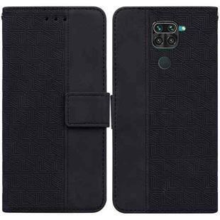 For Xiaomi Redmi Note 9 / 10X 4G Geometric Embossed Leather Phone Case(Black)