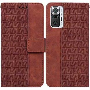 For Xiaomi Redmi Note 10 Lite Geometric Embossed Leather Phone Case(Brown)
