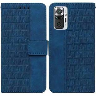 For Xiaomi Redmi Note 10 Lite Geometric Embossed Leather Phone Case(Blue)