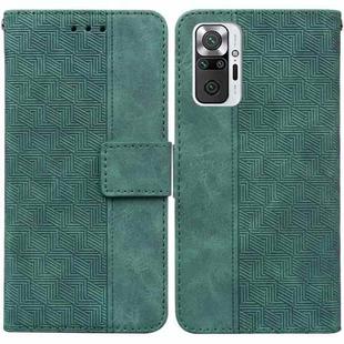 For Xiaomi Redmi Note 10 Lite Geometric Embossed Leather Phone Case(Green)