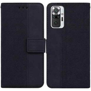 For Xiaomi Redmi Note 10 Lite Geometric Embossed Leather Phone Case(Black)